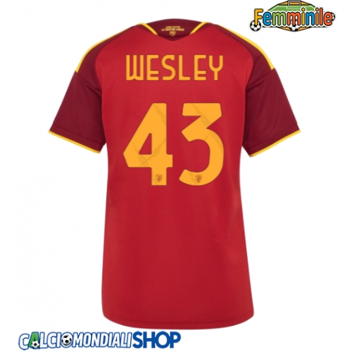 Maglie da calcio AS Roma Wesley Franca #43 Prima Maglia Femminile 2026-27 Manica Corta